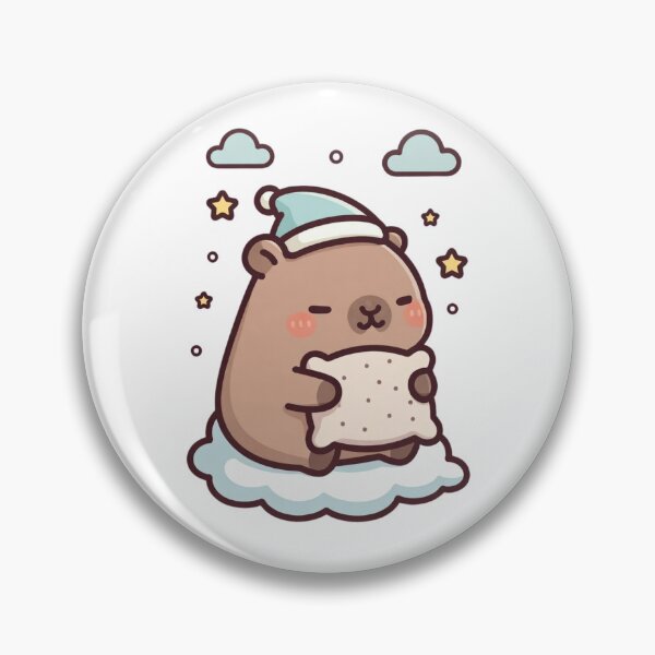 Item preview, Cute Sleepy Capybara Holding Pillow on Cloud designed and sold by ZyloPrints.