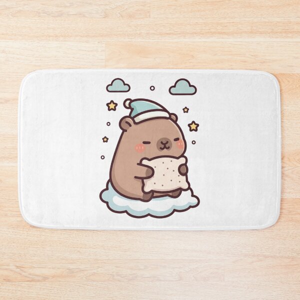 Item preview, Cute Sleepy Capybara Holding Pillow on Cloud designed and sold by ZyloPrints.