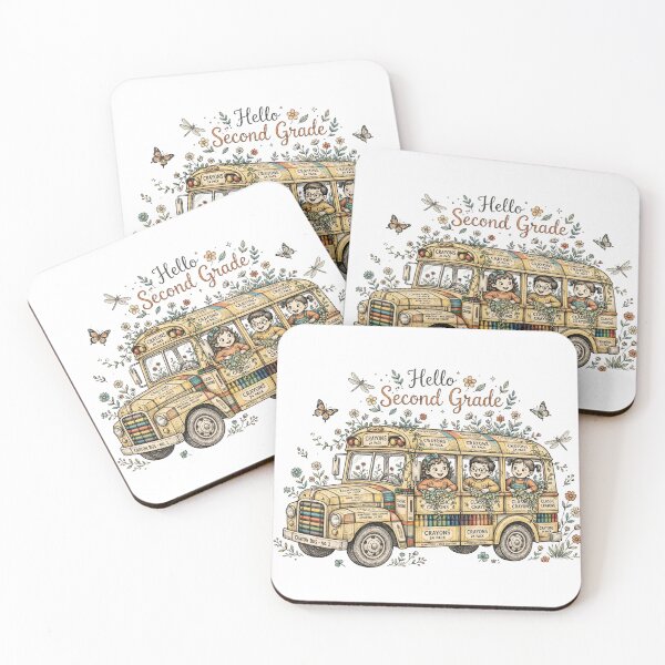Item preview, Hello Second Grade Retro Crayon School Bus Vintage Floral Back to School Groovy Second Grade  designed and sold by Yellowriversss.