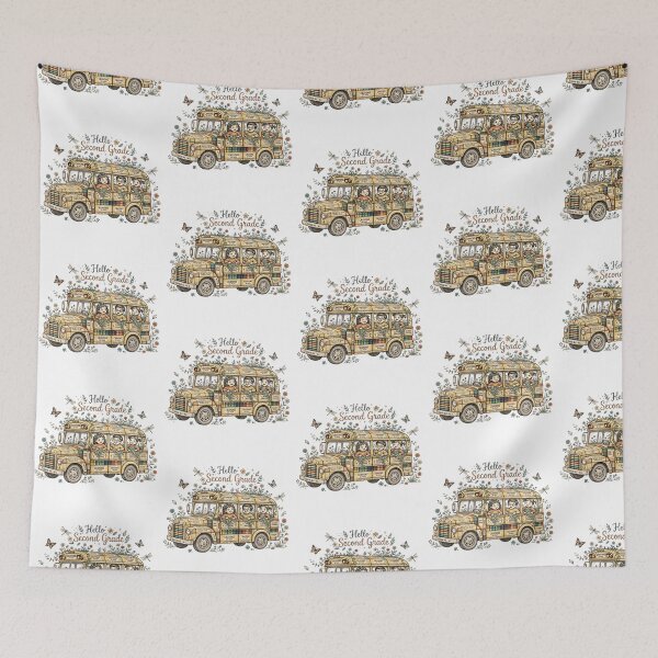 Item preview, Hello Second Grade Retro Crayon School Bus Vintage Floral Back to School Groovy Second Grade  designed and sold by Yellowriversss.