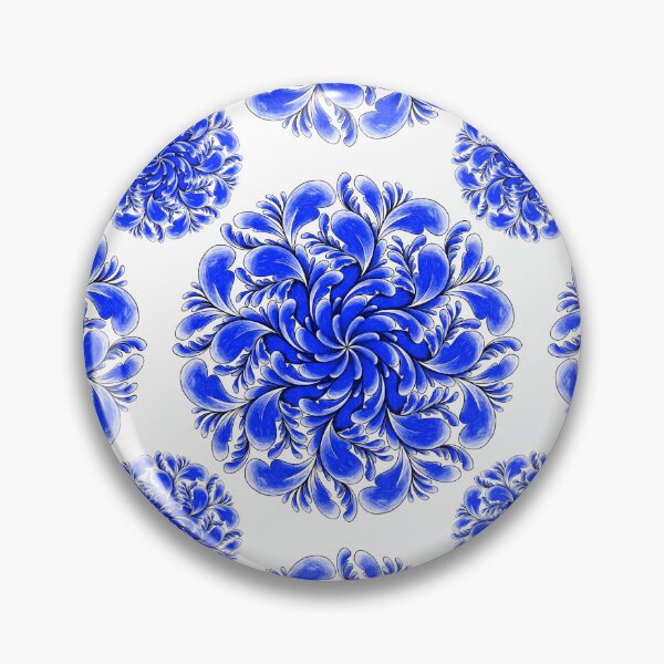 Item preview, Blue Curved Flower 3 designed and sold by Doodles by Em.