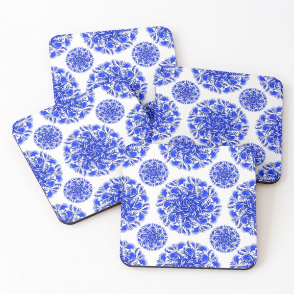Item preview, Blue Curved Flower 3 designed and sold by Doodles by Em.