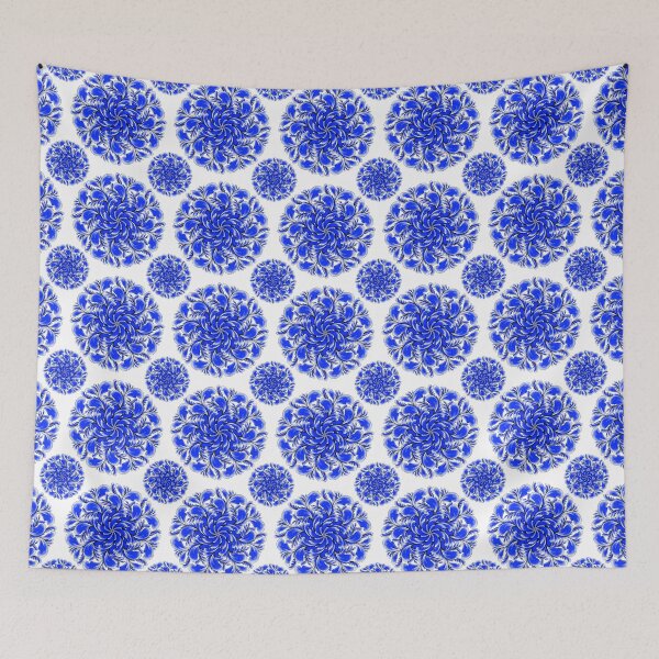 Item preview, Blue Curved Flower 3 designed and sold by Doodles by Em.