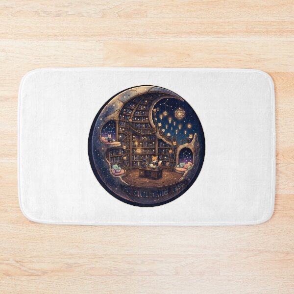 Item preview, Celestial Fox Library | Cosmic Book Nook | Whimsical Fantasy Library | Moon Bookshelf | Cozy Reading Aesthetic | Dreamcore Art designed and sold by MrDev.