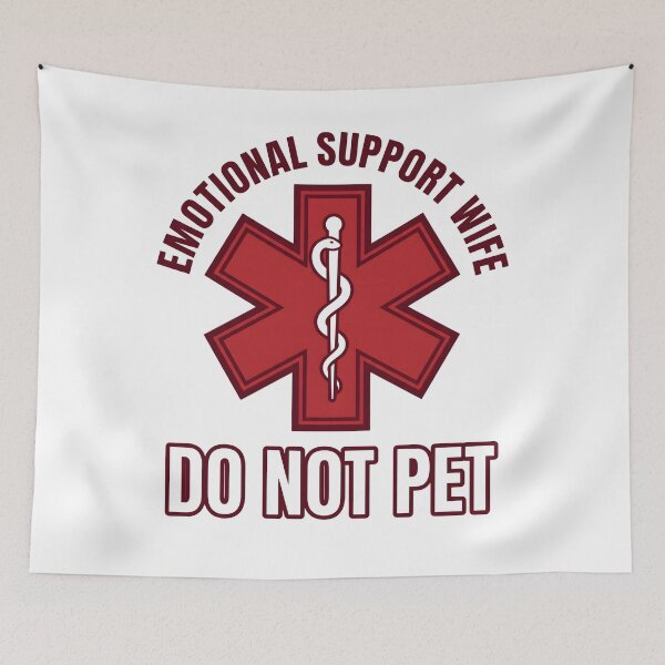 Item preview, Emotional Support Wife Do Not Pet Funny Marriage EMT Paramedic T-Shirt designed and sold by StickerNestYou.