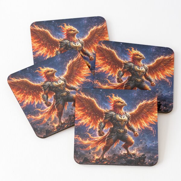 Item preview, AnimalVersum Fiery Phoenix Warrior – Mighty Flame Bird Art designed and sold by SDKENERGY.