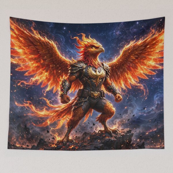 Item preview, AnimalVersum Fiery Phoenix Warrior – Mighty Flame Bird Art designed and sold by SDKENERGY.