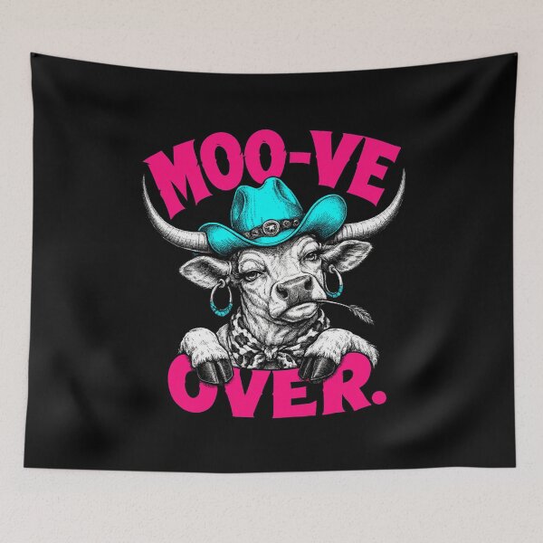 Item preview, Moo-ve Over Funny Longhorn Cowgirl Western Humor designed and sold by Anyshca.