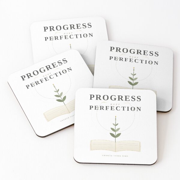 Item preview, Progress Over Perfection | Minimalist Motivational Botanical Art designed and sold by feliciarainbow.