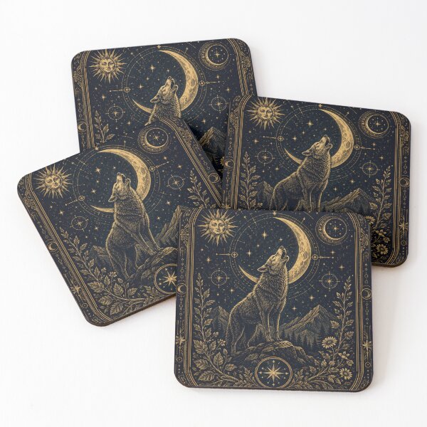 Item preview, Mystic Wolf Moon Tarot Card Vintage Celestial Design | Dark Academia Astrology Gothic Art designed and sold by LuxeBuzz.