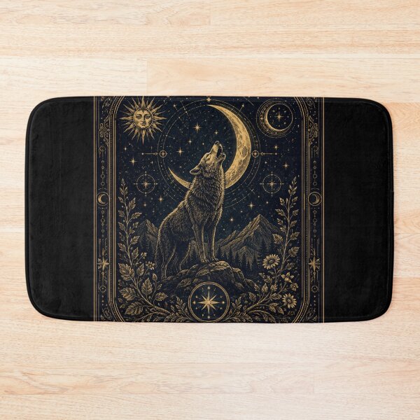 Item preview, Mystic Wolf Moon Tarot Card Vintage Celestial Design | Dark Academia Astrology Gothic Art designed and sold by LuxeBuzz.