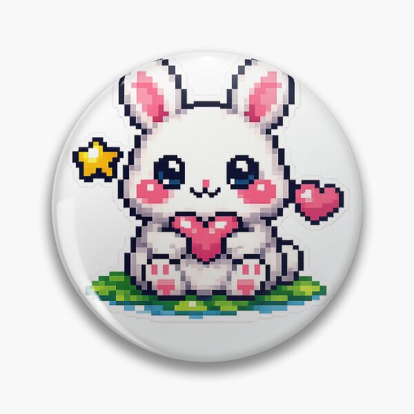 Item preview, Cute Rabbit Kawaii Pixel Art Sticker designed and sold by PixelMood90.