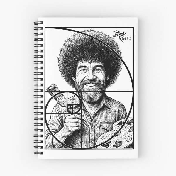 Item preview, Bob Ross Golden Ratio Fibonacci Spiral Happy Painter designed and sold by GrandeDuc.