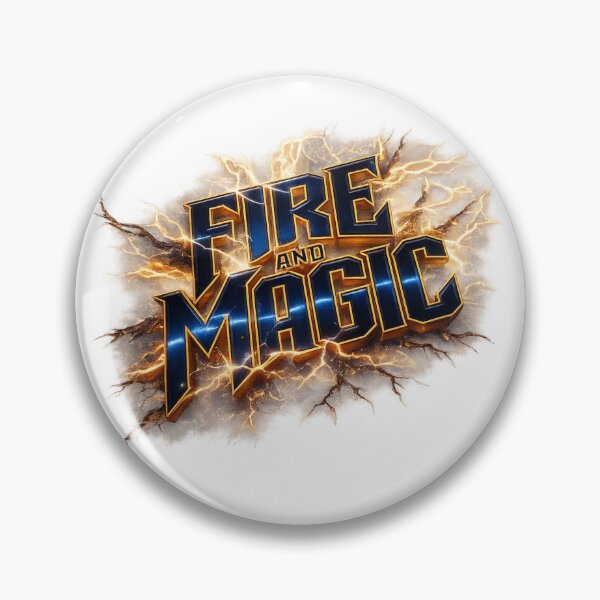 Artikelvorschau, Episches Feuer und Magie – Metallisches Fantasy-Emblem mit Blitzen und Energie entworfen und verkauft von FusiTink.