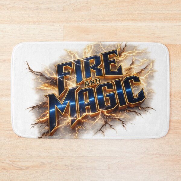 Item preview, Epic Fire and Magic – Metallic Fantasy Emblem with Lightning Bolts and Energy designed and sold by FusiTink.