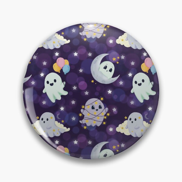 Item preview, Cute Starry Night Celestial Ghosts Seamless Halloween Pattern designed and sold by StoriesInGrain.