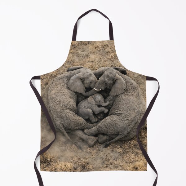 Item preview, Elephant family forms a protective heart around their baby from above designed and sold by Fotografin1981.