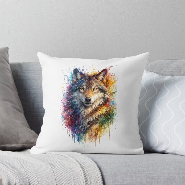 Item preview, Wolf made of paint splatters designed and sold by PeterPunkt.