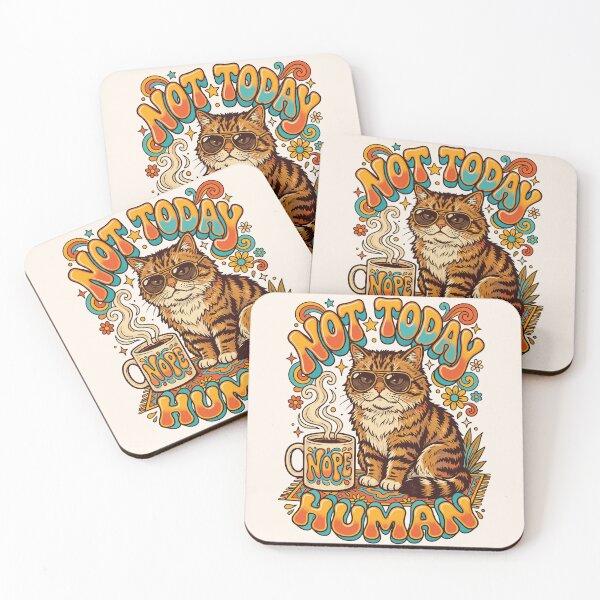 Item preview, Funny Retro Coffee Cat - Not Today Human designed and sold by legendaryskins.