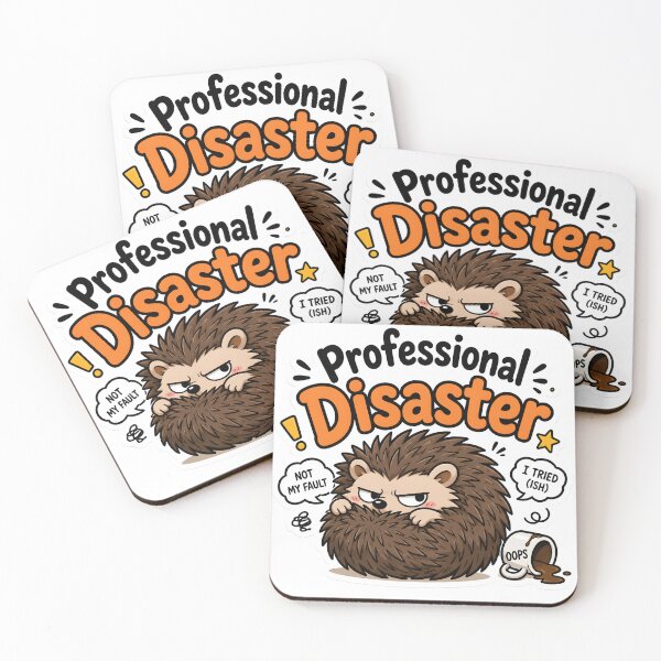 Item preview, Professional Disaster Hedgehog Sticker | Funny Sarcastic Quote designed and sold by BLOOMVELLE.
