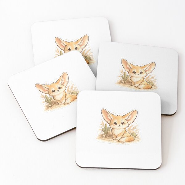 Item preview, Cute Fennec Fox Sitting in Desert Sand | Boho Premium Die-Cut Sticker designed and sold by DesertInkArt.