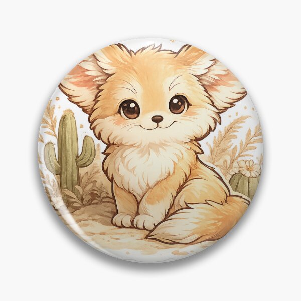 Item preview, Cute Fennec Fox Sitting in Desert Sand | Boho Premium Die-Cut Sticker designed and sold by DesertInkArt.
