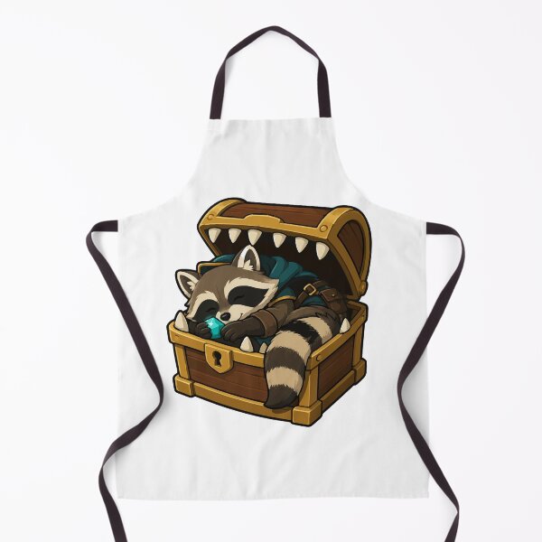 Item preview, Sleepy Raccoon Rogue Napping in a Mimic Chest designed and sold by danielstirling.