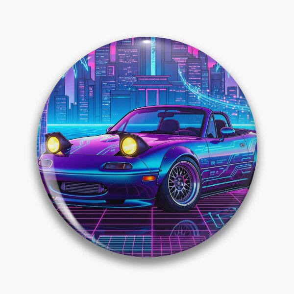 Item preview, Vaporwave Cyberpunk City Widebody Pop Up Headlight Drop Top Tuner designed and sold by RevUpDesign.