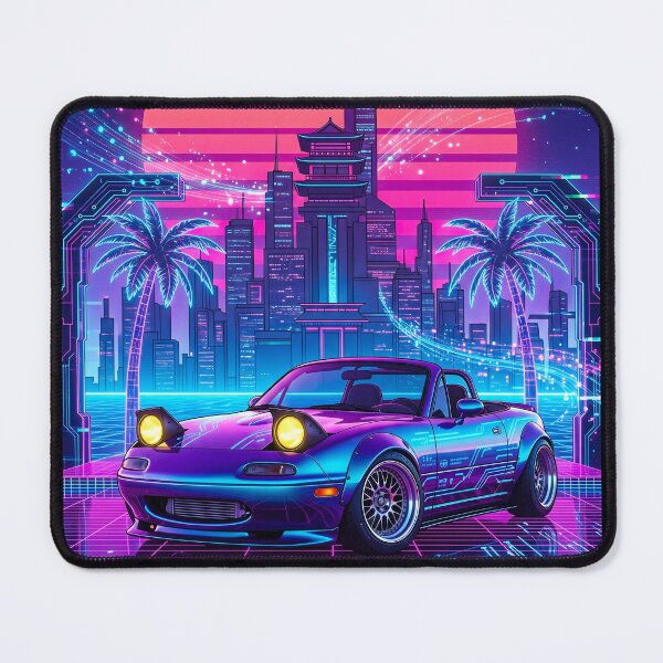 Item preview, Vaporwave Cyberpunk City Widebody Pop Up Headlight Drop Top Tuner designed and sold by RevUpDesign.