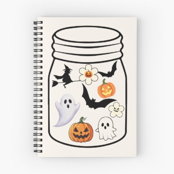 Item preview, Spooky Halloween Mason Jar Ghost Pumpkin Witch Bat Sticker designed and sold by Akira Design Store.