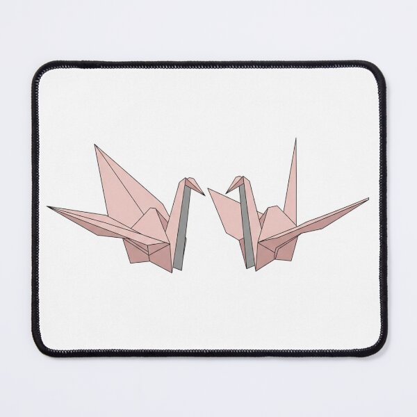 Item preview, Minimalist Rose Pink Origami Cranes Duo designed and sold by TheDenimArt.