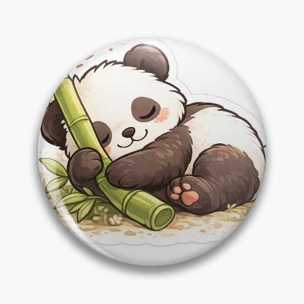 Item preview, Sleeping Panda Hugging Bamboo | Premium Kawaii Die-Cut Sticker designed and sold by DesertInkArt.