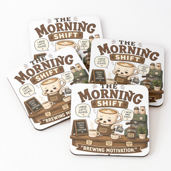 Item preview, Sleepy Barista Coffee Shirt – Cute Kawaii Coffee Lover Design | Brewing Motivation Café Cartoon designed and sold by Snackwear Apparel.