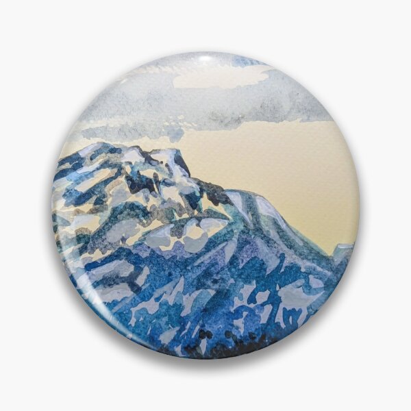 Artikelvorschau, Alpenpanorama in Blau und Gelb entworfen und verkauft von Art-By-Rosalind.