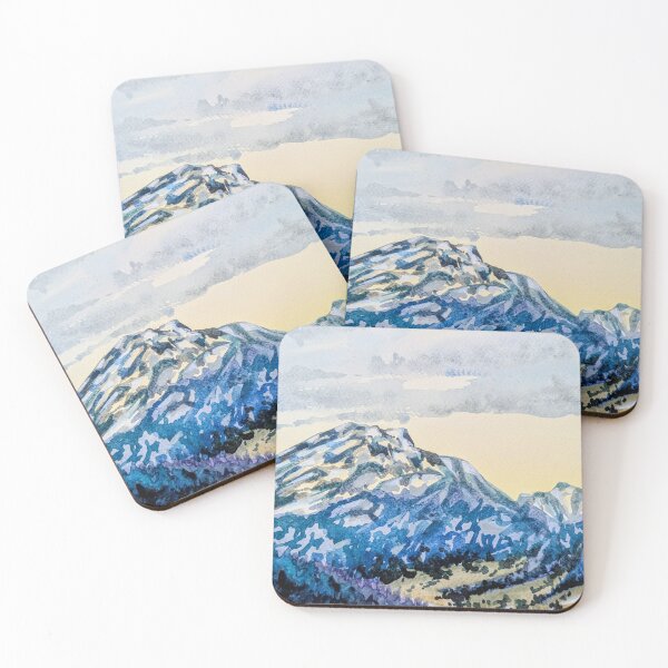 Item preview, Alpine view in blue and yellow designed and sold by Art-By-Rosalind.