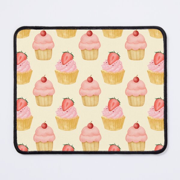 Item preview, Cute Watercolor Pink Strawberry Cupcake Pattern designed and sold by Zaya_art.