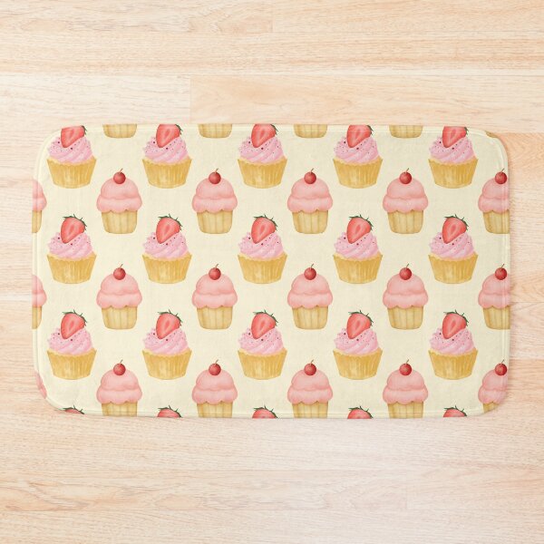 Item preview, Cute Watercolor Pink Strawberry Cupcake Pattern designed and sold by Zaya_art.