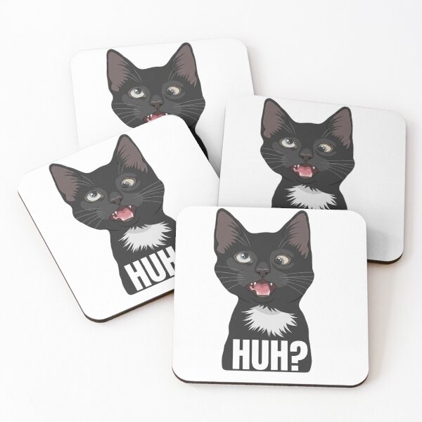 Item preview, Confused Black Cat HUH? Meme | Funny Tuxedo Cat Reaction Sticker designed and sold by SoftPawsAtelier.