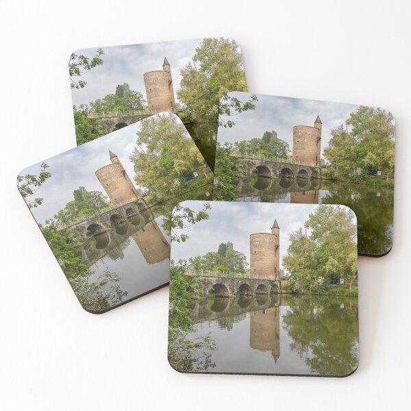 Item preview, Bruges, Belgium - Landscape of Gunpowder Tower and Lover's Bridge Reflection designed and sold by jrtwynam.