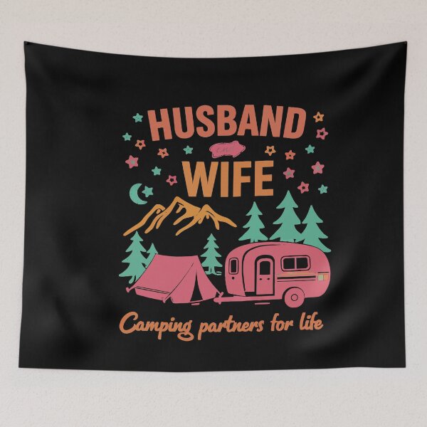 Item preview, Husband And Wife Camping Partners American Flag Camper Art designed and sold by BendyBeasts.