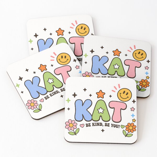 Item preview, Kat Retro Groovy Name | Be Kind Be You Cute Smiley Design designed and sold by looplandger.