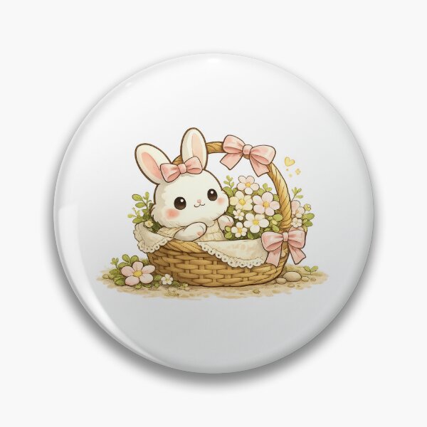 Item preview, Luna's Flower Basket | Cute Bunny Spring Flowers Sticker designed and sold by Maystro-design.