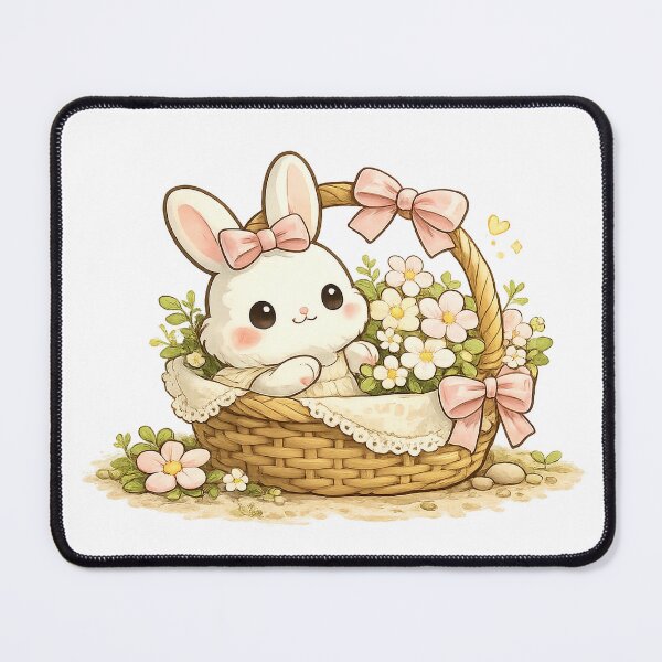 Item preview, Luna's Flower Basket | Cute Bunny Spring Flowers Sticker designed and sold by Maystro-design.
