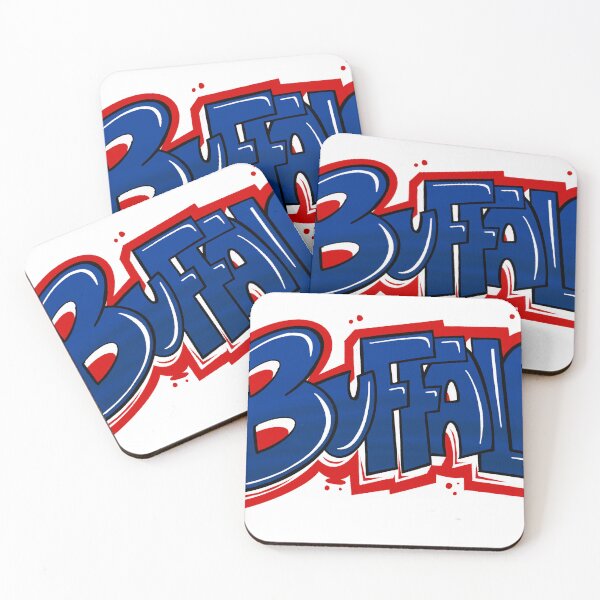Item preview, Buffalo Graffiti Lettering | Bold Blue and Red Street Art Style Typography Design designed and sold by Preyer Design.