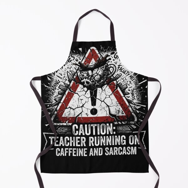 Item preview, Dark Academia Grunge Caution Teacher Running on Caffeine and Sarcasm Funny Educator Art designed and sold by thoughtswear.