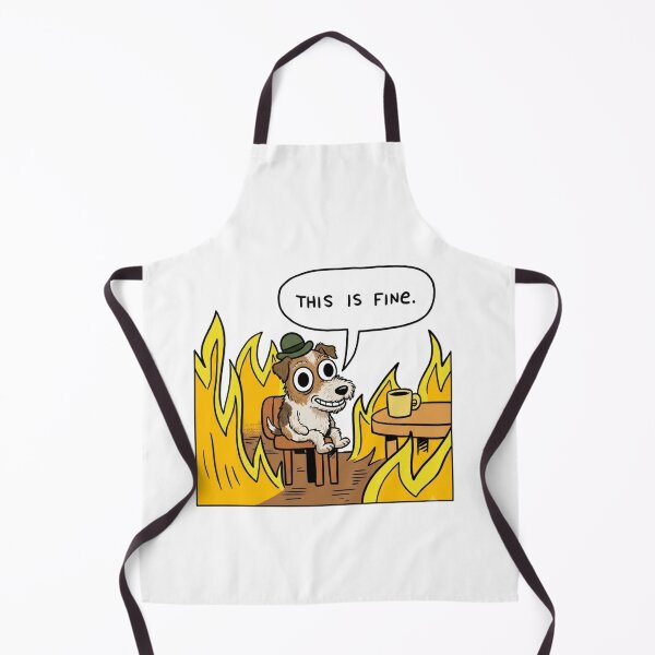 Item preview, This Is Fine Dog Meme | Funny Chaos Reaction Sticker designed and sold by SoftPawsAtelier.