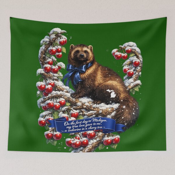 Item preview, A Wolverine in a Cherry Tree | 12 Days in Michigan designed and sold by FreshWaterWares.