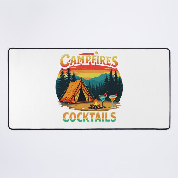 Item preview, Campfires and Cocktails – Vibrant Camping Adventure Design designed and sold by GabeMountainArt.