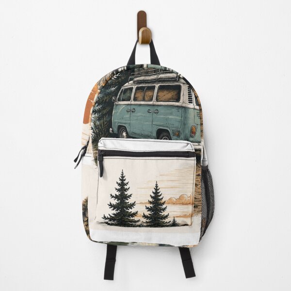 Item preview, Vintage Camper Van Adventure | Mountain Lake Camping Illustration designed and sold by New Releases Hub.