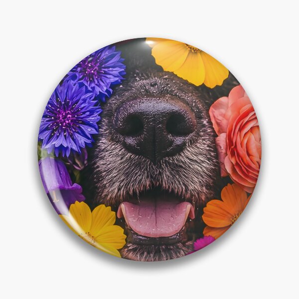 Item preview, Happy dog in a colorful sea of flowers designed and sold by Fotografin1981.